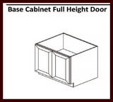 HCI - BLACK ONYX SHAKER RTA - BASE CABINET FULL HEIGHT DOOR - 24"W X 24"D X 34.5"H - B24FHD - BUILDMYPLACE