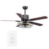 Heritage 52 - inch Indoor Best Smart Ceiling Fan with Light Kit & Wall Control, Works with Alexa/Google Home/Siri - LEDMyPlace