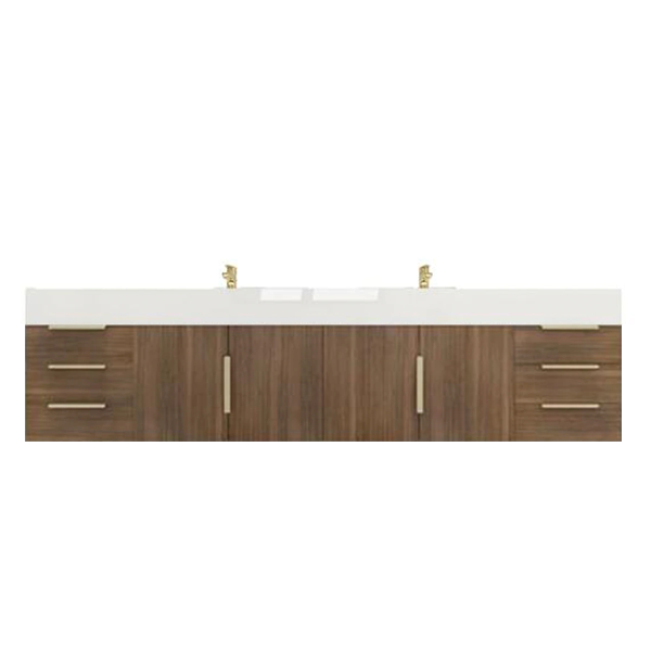 Blossom 84 In. Floating Double Sink Bathroom Vanity With Acrylic Sink Top & Aluminum Alloy Frame