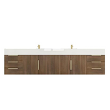 Blossom 84 In. Floating Double Sink Bathroom Vanity With Acrylic Sink Top & Aluminum Alloy Frame