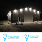 LED Barn Light w/ 3-pin NEMA Photocell, 36/48/60 Wattage Adjustable 3000K/4000K/5000K CCT Changeable, 120-277V, Dusk-To-Dawn, Silver