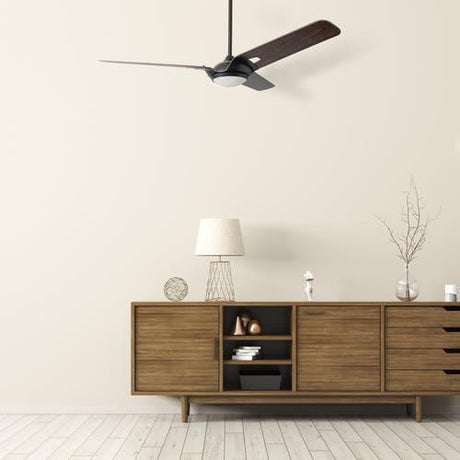Innovator 52" 3 Blade Best Smart LED Ceiling Fan with Remote Control, Black/Dark Wood Pattern Finish, Works w/ Alexa/Google Home/Siri - LEDMyPlace