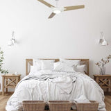 Innovator 52" Modern Wood Pattern Best Smart Ceiling Fan in White w/ LED Light & Remote (3 - Blade) Works w/ Alexa/Google Home/Siri - LEDMyPlace