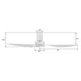 Isola 52 inch 3 - Blade No Light Ceiling Fan with Remote - LEDMyPlace