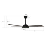 JOURNEY 52 inch 5 - Blade Smart Ceiling Fan with LED Light & Remote - LEDMyPlace