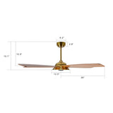 JOURNEY 52 inch 5 - Blade Smart Ceiling Fan with Remote& LED Light - LEDMyPlace