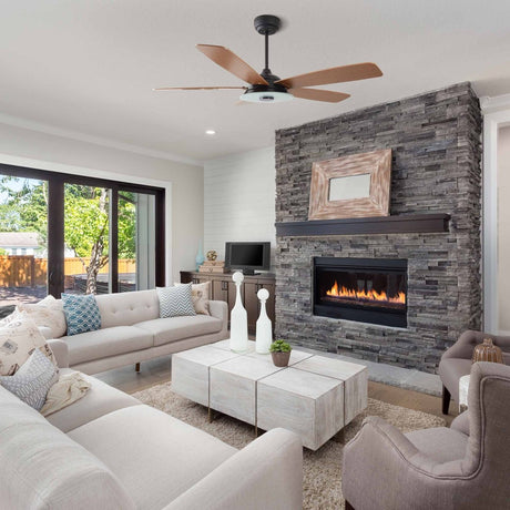 JOURNEY 52 inch 5 - Blade Smart Ceiling Fan with Remote& LED Light - LEDMyPlace