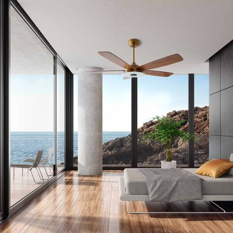 JOURNEY 52 inch 5 - Blade Smart Ceiling Fan with Remote& LED Light - LEDMyPlace