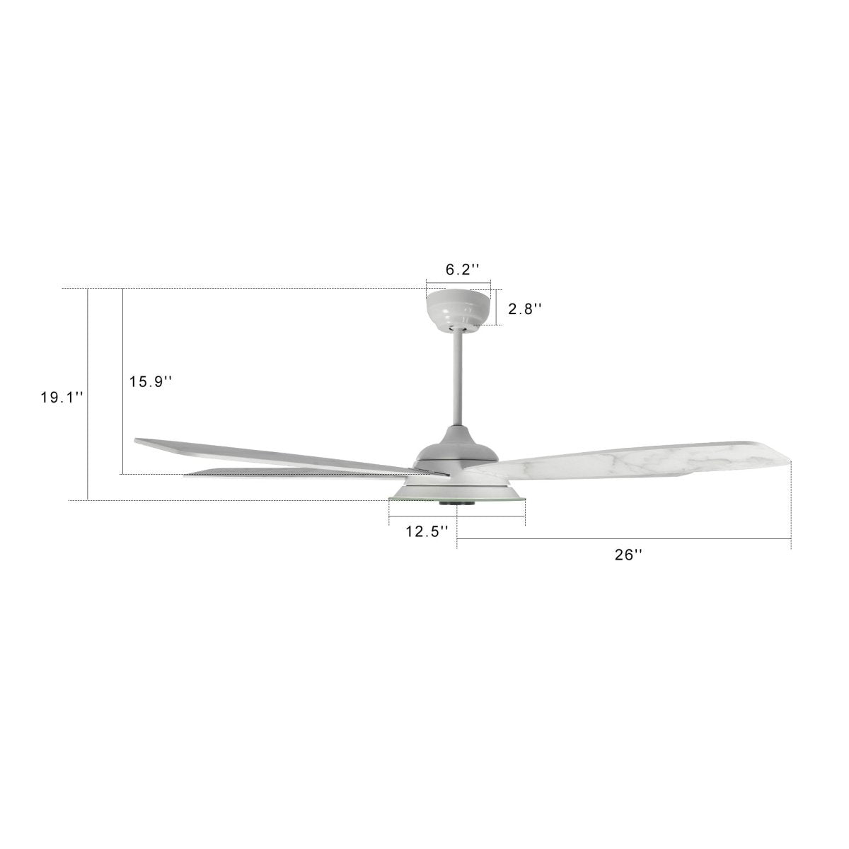 JOURNEY 52 inch 5 - Blade Smart Ceiling Fan with Remote &Remote LED Light - LEDMyPlace