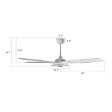 JOURNEY 52 inch 5 - Blade Smart Ceiling Fan with Remote &Remote LED Light - LEDMyPlace