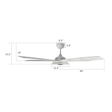 JOURNEY 52 inch 5 - Blade Smart Ceiling Fan with Remote &Remote LED Light - LEDMyPlace