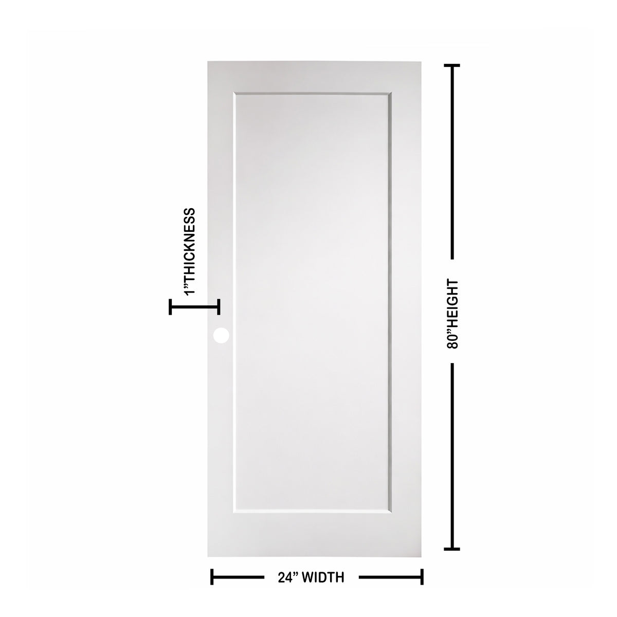 Ivanees 1-Panel Hollow Core Molded Shaker Door Slab - Madison 80 Inch Height