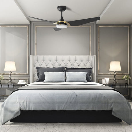 KAJ 52 inch 3 - Blade Smart Ceiling Fan with LED Light & Remote - LEDMyPlace