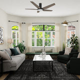 KAJ 52 inch 5 - Blade Flush Mount Smart Ceiling Fan with LED Light & Remote - LEDMyPlace