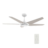 KAJ 52 inch 5 - Blade Smart Ceiling Fan with LED Light & Remote - LEDMyPlace