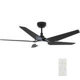 KAJ 52 inch 5 - Blade Smart Ceiling Fan with LED Light & Remote - LEDMyPlace