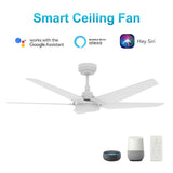 KAJ 52 inch 5 - Blade Smart Ceiling Fan with LED Light & Remote - LEDMyPlace
