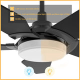 KAJ 52 inch 5 - Blade Smart Ceiling Fan with LED Light & Remote - LEDMyPlace