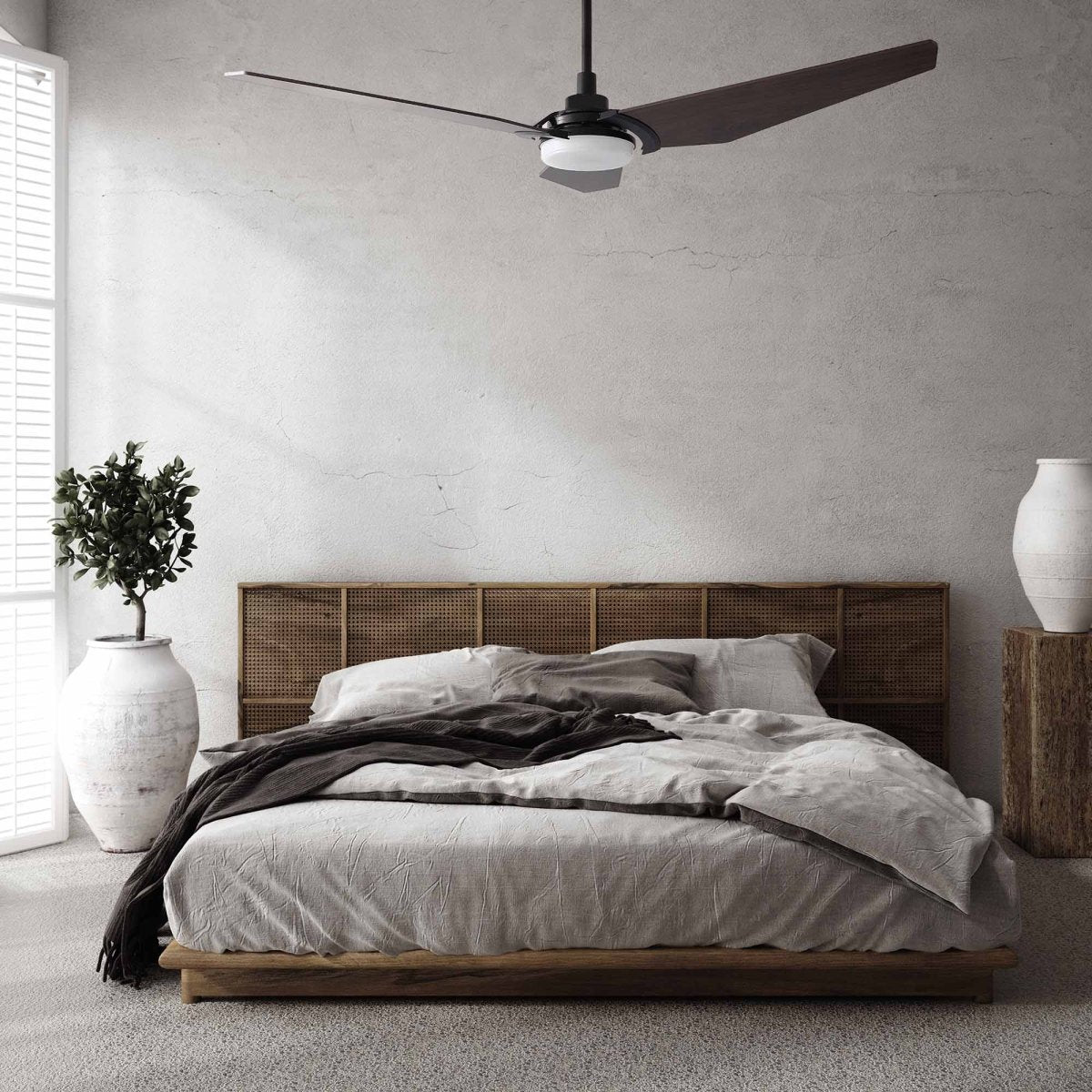 KAJ 56 inch 3 - Blade Smart Ceiling Fan with LED Light & Remote - LEDMyPlace
