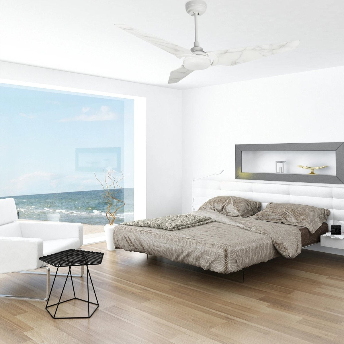 KAJ 56 inch 3 - Blade Smart Ceiling Fan with LED Light & Remote - LEDMyPlace
