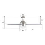 KIMBALL 52 inch 4 - Blade Ceiling Fan with LED Light & Wall Control - LEDMyPlace