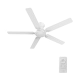 Kipton 52 inch 5 - Blade Ceiling Fan with LED Light Kit & Remote Control - White - LEDMyPlace