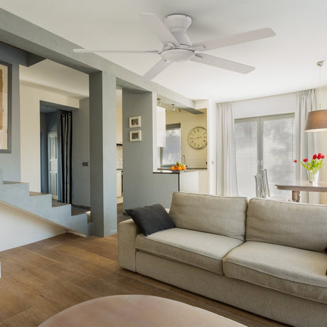 Kipton 52 inch 5 - Blade Ceiling Fan with LED Light Kit & Remote Control - White - LEDMyPlace
