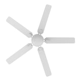 Kipton 52 inch 5 - Blade Ceiling Fan with LED Light Kit & Remote Control - White - LEDMyPlace