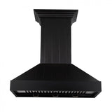 ZLINE 30" Wooden Convertible Vent Wall Mount Range Hood in Black - Includes Motor (KPCC-30)