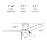 LAMONT 52 inch 3 - Blade Flash Mount Ceiling Fan with Pull Chain &LED Light - LEDMyPlace