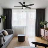 MALTA 52 inch 5 - Blade Ceiling Fan with LED Light & Pull Chain - LEDMyPlace