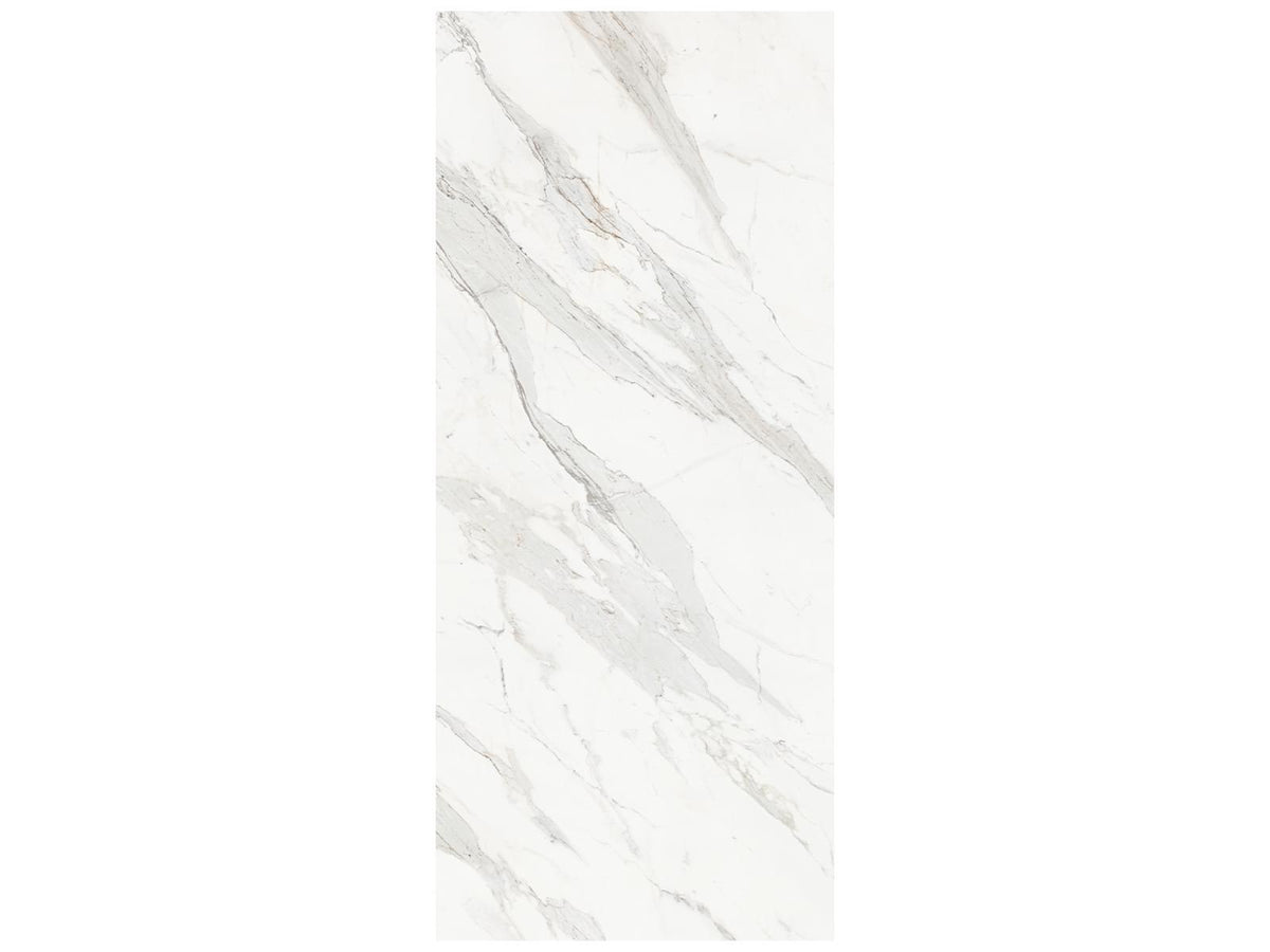48 x 110 in Majesto Calacatta Borghini Polished Rectified Colorsync Sintered Slab 6 mm