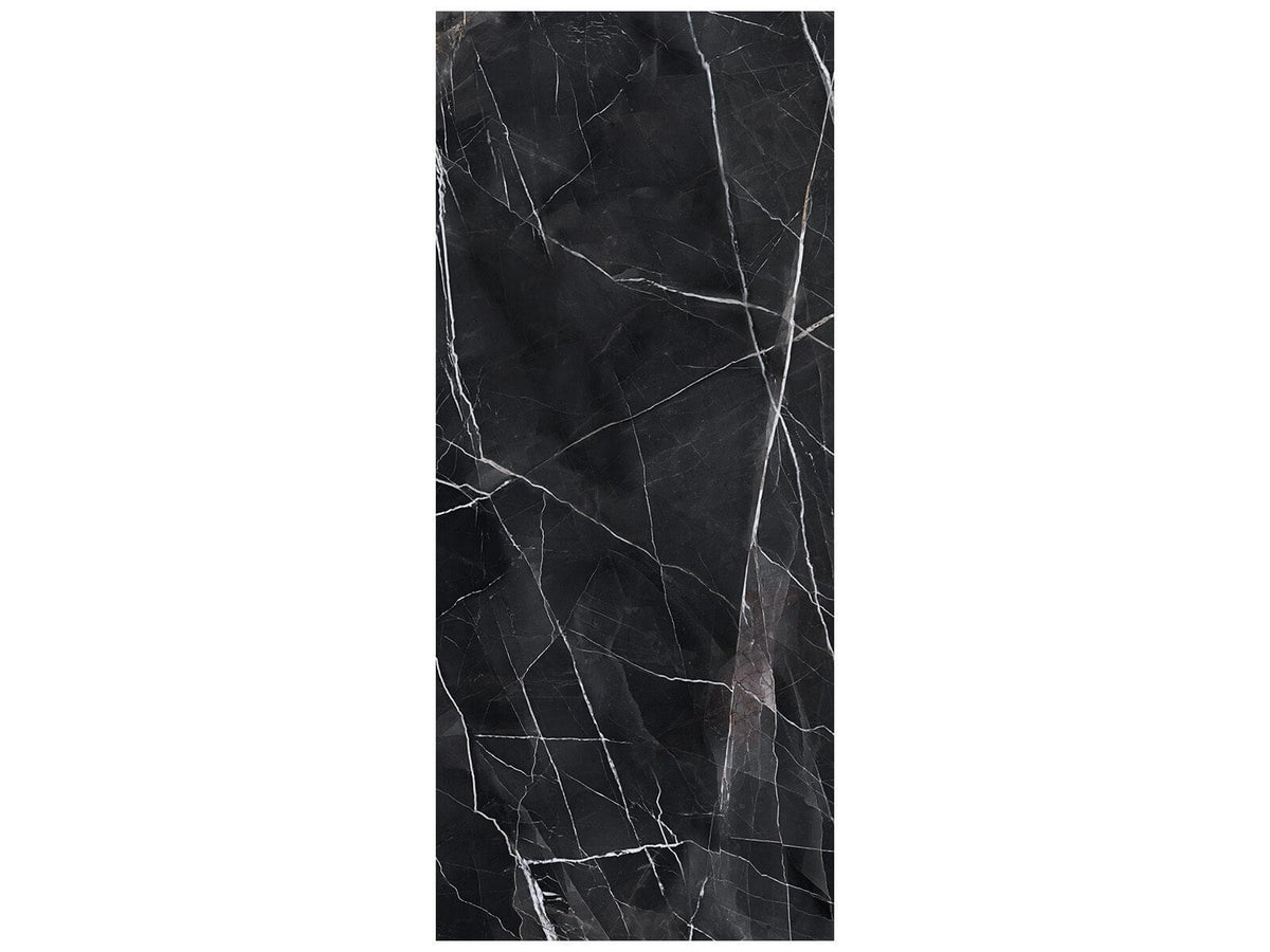 48 x 110 in Majesto Calacatta Noir Polished Rectified Colorsync Sintered Slab 6 mm