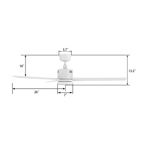 MONTGOMERY 52 inch 3 - Blade Smart Ceiling Fan with LED Light & Remote - LEDMyPlace
