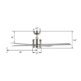 MONTGOMERY 52 inch 4 - Blade Smart Ceiling Fan with LED Light & Remote - LEDMyPlace