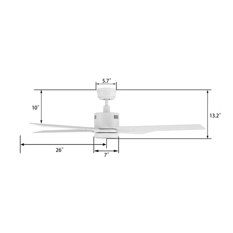 MONTGOMERY 52 inch 4 - Blade Smart Ceiling Fan with LED Light & Remote - LEDMyPlace