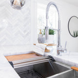 ZLINE 33 in. Garmisch Undermount Single Bowl Stainless Steel Kitchen Sink with Bottom Grid and Accessories (SLS-33)
