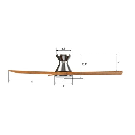 NICOLET 52 inch 3 - Blade Flush Mount Smart Ceiling Fan with LED Light & Remote - LEDMyPlace