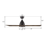 NICOLET 52 inch 3 - Blade Smart Ceiling Fan with Remote &LED Light - LEDMyPlace