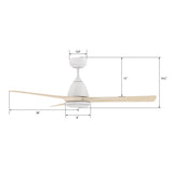 NICOLET 52 inch 3 - Blade Smart Ceiling Fan with Remote &LED Light - LEDMyPlace