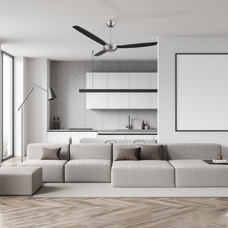 OBERON 56 inch 3 - Blade No Light Ceiling Fan with Wall Control - LEDMyPlace