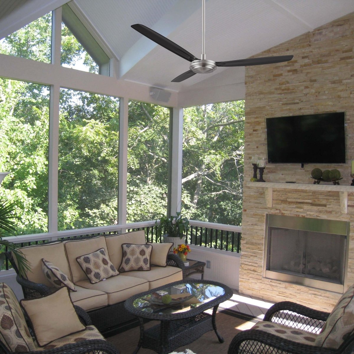 OBERON 56 inch 3 - Blade No Light Ceiling Fan with Wall Control - LEDMyPlace