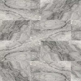 Leonardo Onda Gray 12 in. x 24 in. Matte Porcelain Marble Look Floor and Wall Tile (12 sq. ft./Case)