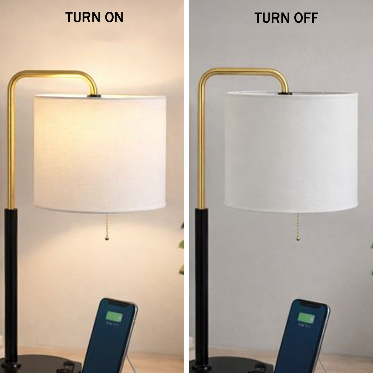 12″D x 23″H Modern Desk Lamp with White Linen Shade – Black or Brushed Brass Finish - 4 Pack