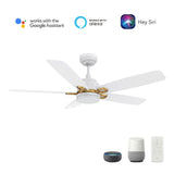 PEYTON 52 inch 5 - Blade Smart Ceiling Fan with LED Light & Remote - LEDMyPlace