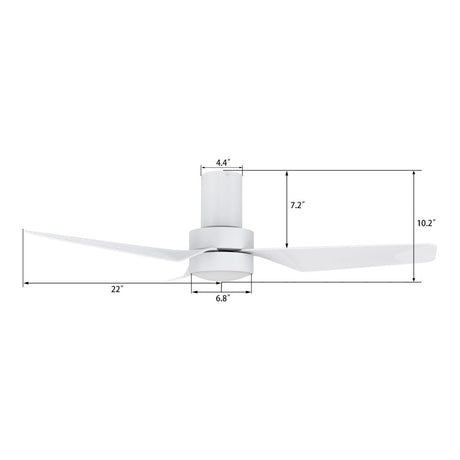 PORTER 44 inch 3 - Blade Flush Mount Smart Ceiling Fan with LED Light & Remote - LEDMyPlace