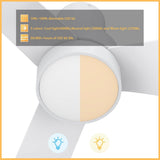 PORTER 44 inch 3 - Blade Flush Mount Smart Ceiling Fan with LED Light & Remote - LEDMyPlace