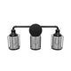 Birdcage Shape Bathroom Light Fixtures, Wall Mount, Matte Black with Clear Glass Shade, 1-Light/2-Light/3-Light, E26 Base, For Damp Locations, Vanity Lighting