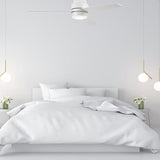 Ranger 52 In. 3 - Blade Led Indoor White Best Smart Ceiling Fan with Led Light Kit, Best Smart Wall Switch, Alexa/Google Home/Siri Compatible - LEDMyPlace