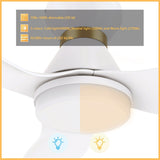 RYATT 45 inch 3 - Blade Flush Mount Smart Ceiling Fan with LED Light & Remote - LEDMyPlace